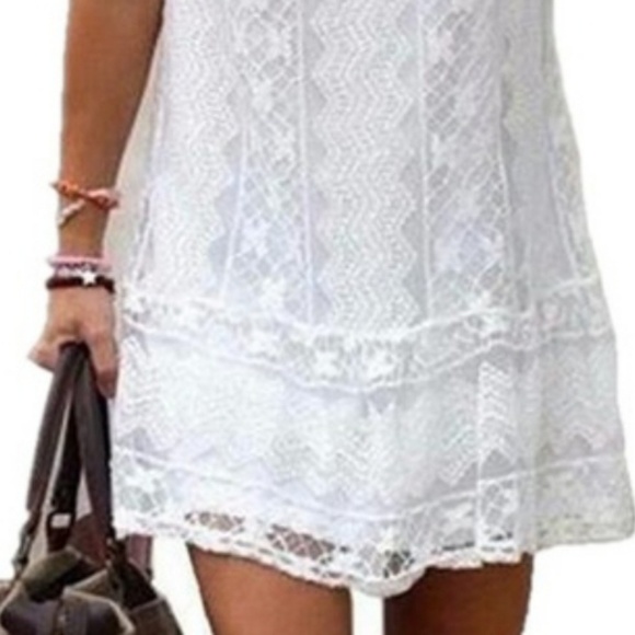 CUTE  LACE MINI DRESS/COVER UP - Picture 2 of 5
